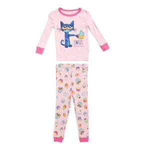 PETE THE CAT Pink Toddler Girls 2pc Top And Pants Pajamas Set